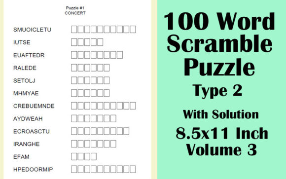 100 Word Scramble Type2 8.5x11 KDP V 3: A Comprehensive Guide