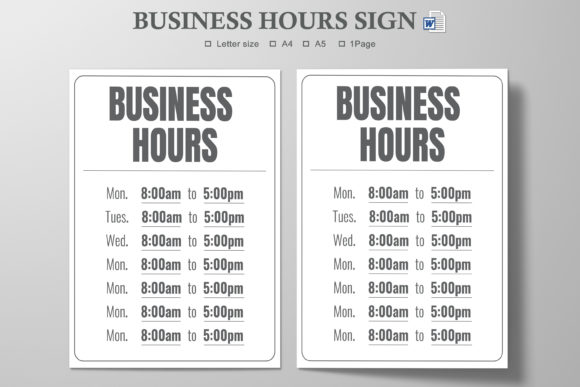 Customizing Your Business Hours with a Printable Sign