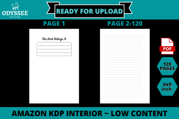 KDP Interior Lined Pages for Creative Design