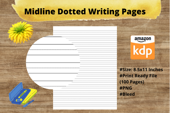 Mid Line Dotted Pages: Perfect for Kids' Writing
