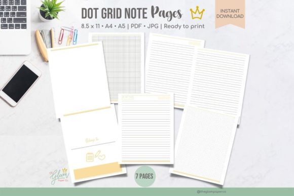 Planner Notes Pages for A4, A5, and Letter
