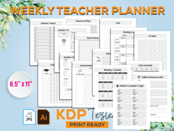 Streamline Classroom Management with Weekly Teacher Planner UN-DATED