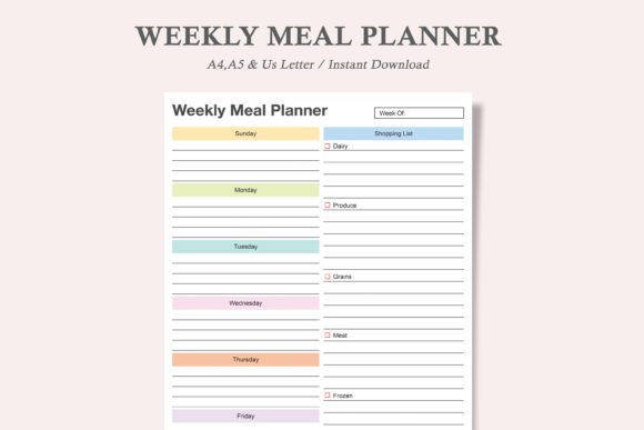 Weekly Menu Planner for Busy Lives
